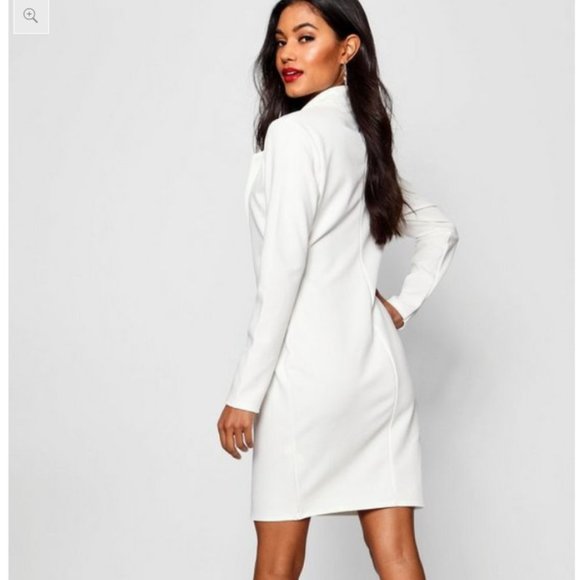 BooHoo White Blazer Dress - Picture 2 of 4